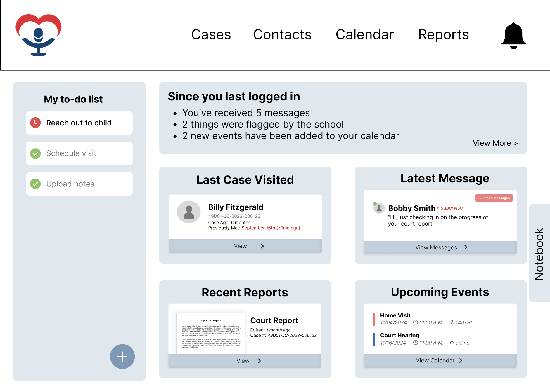 Homepage wireframe built in Figma from my sketch
